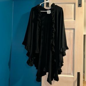 Boutique brand April Marin ruffle shawl. One size. Black.